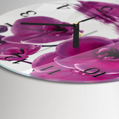 Reloj de pared redondo Orquídea