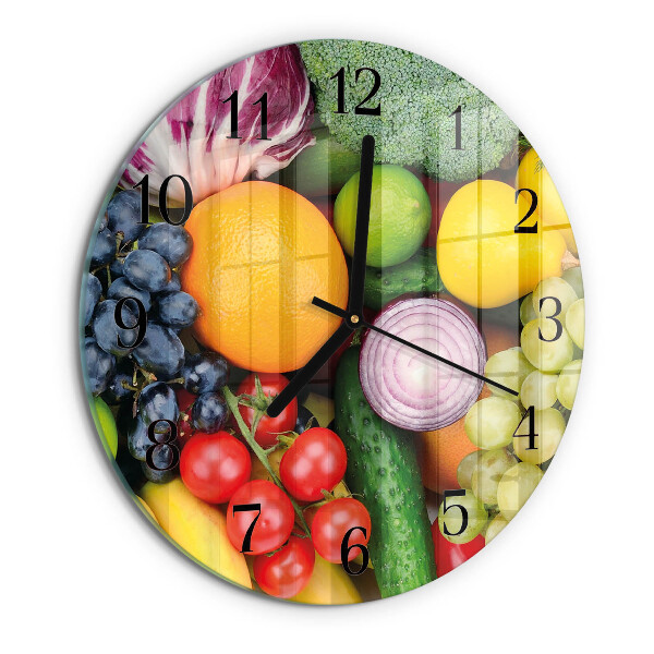 Reloj de pared redondo Frutas y verduras