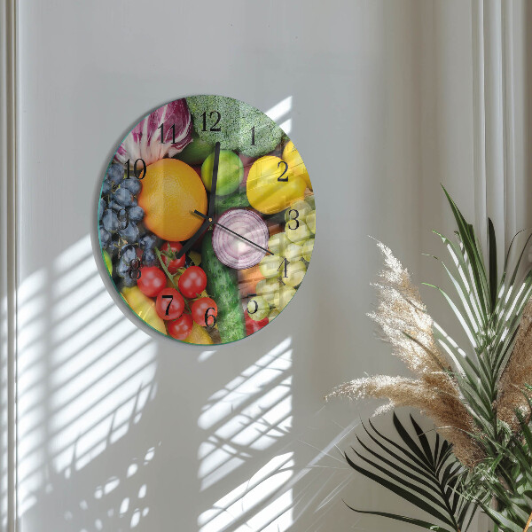 Reloj de pared redondo Frutas y verduras