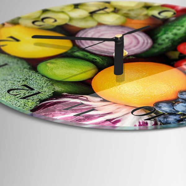 Reloj de pared redondo Frutas y verduras