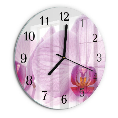 Reloj de pared redondo Orquídea