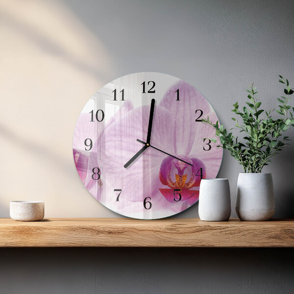Reloj de pared redondo Orquídea