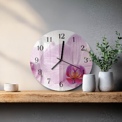 Reloj de pared redondo Orquídea