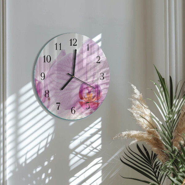 Reloj de pared redondo Orquídea