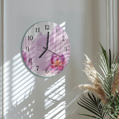 Reloj de pared redondo Orquídea