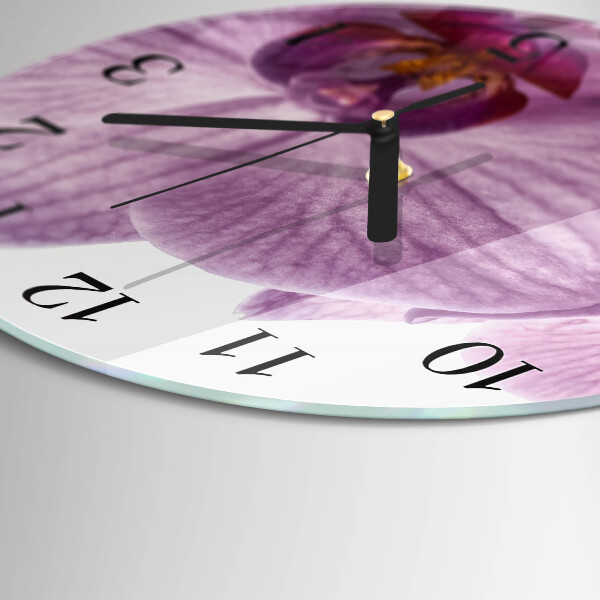 Reloj de pared redondo Orquídea