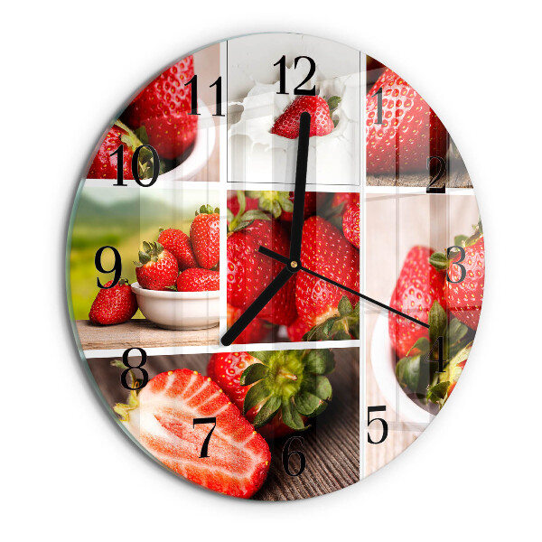 Reloj de pared redondo fresas