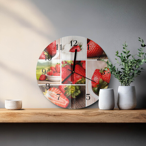Reloj de pared redondo fresas