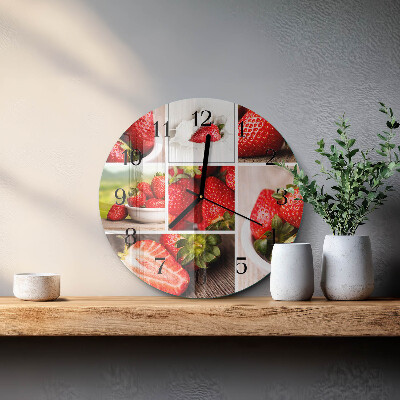 Reloj de pared redondo fresas