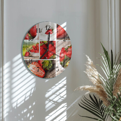 Reloj de pared redondo fresas