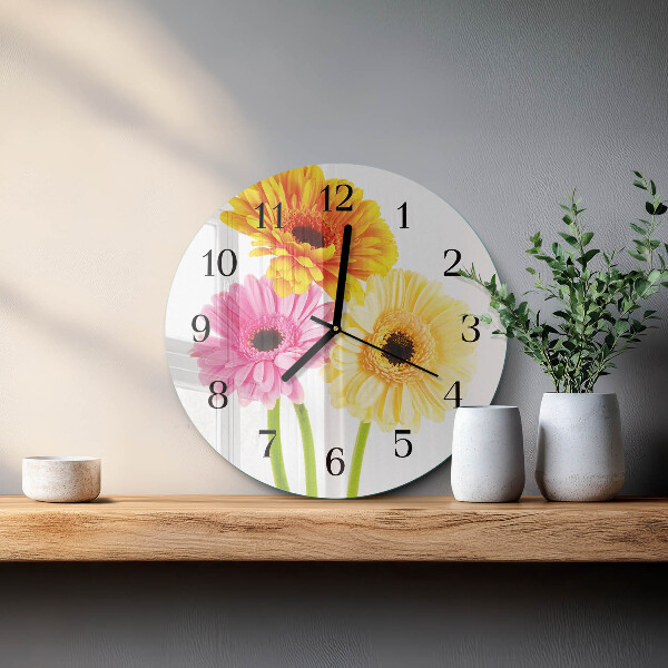 Reloj de pared redondo Flores