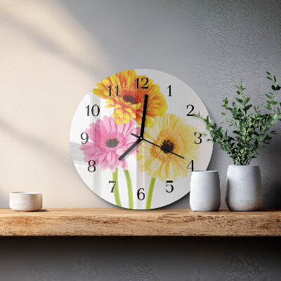 Reloj de pared redondo Flores
