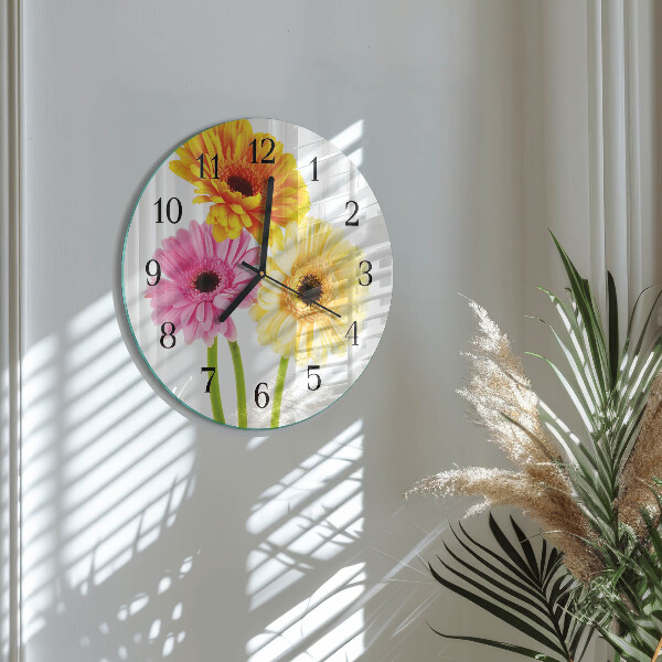 Reloj de pared redondo Flores