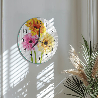 Reloj de pared redondo Flores