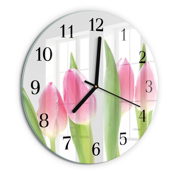Reloj de pared redondo tulipanes