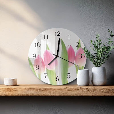 Reloj de pared redondo tulipanes