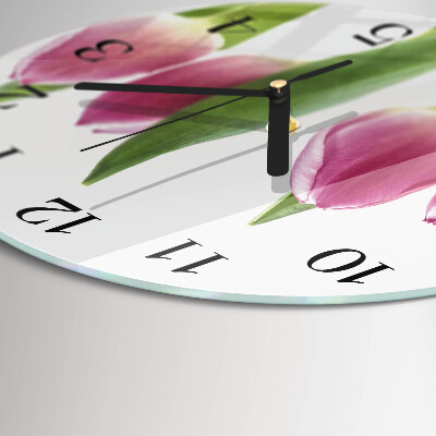 Reloj de pared redondo tulipanes