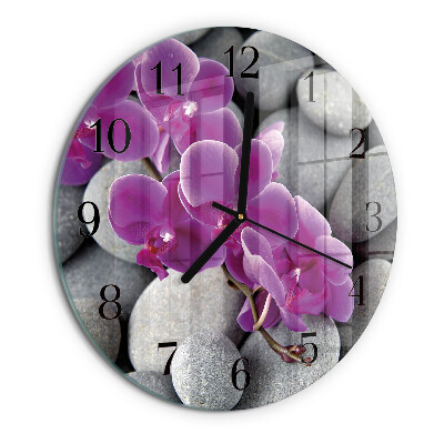 Reloj de pared redondo Piedras de orquídeas
