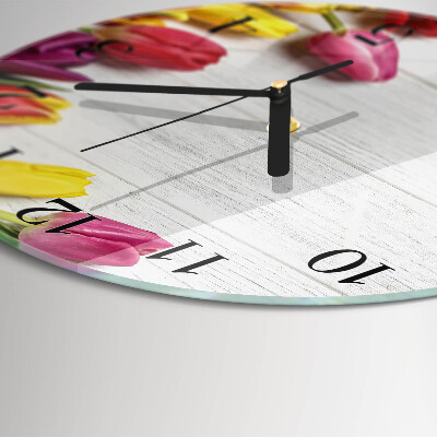 Reloj de pared redondo tulipanes
