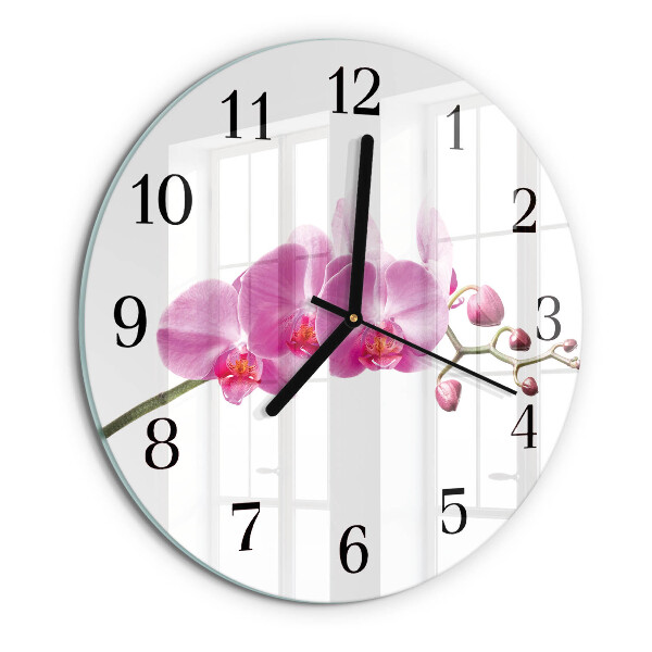 Reloj de pared redondo Orquídea