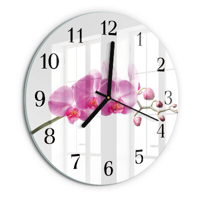 Reloj de pared redondo Orquídea