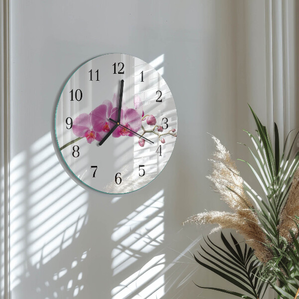 Reloj de pared redondo Orquídea