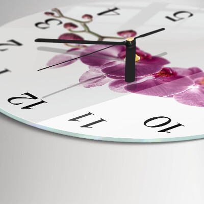 Reloj de pared redondo Orquídea