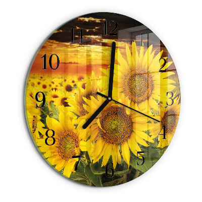 Reloj de pared redondo Girasoles