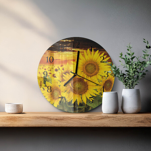 Reloj de pared redondo Girasoles