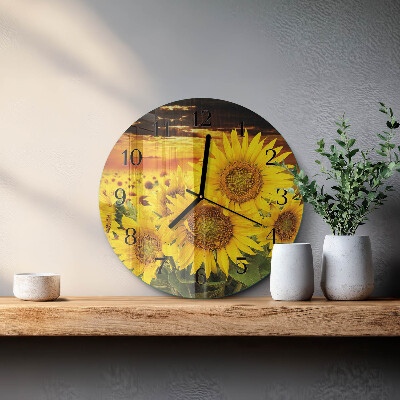 Reloj de pared redondo Girasoles
