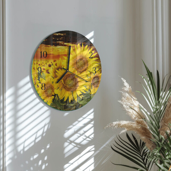 Reloj de pared redondo Girasoles