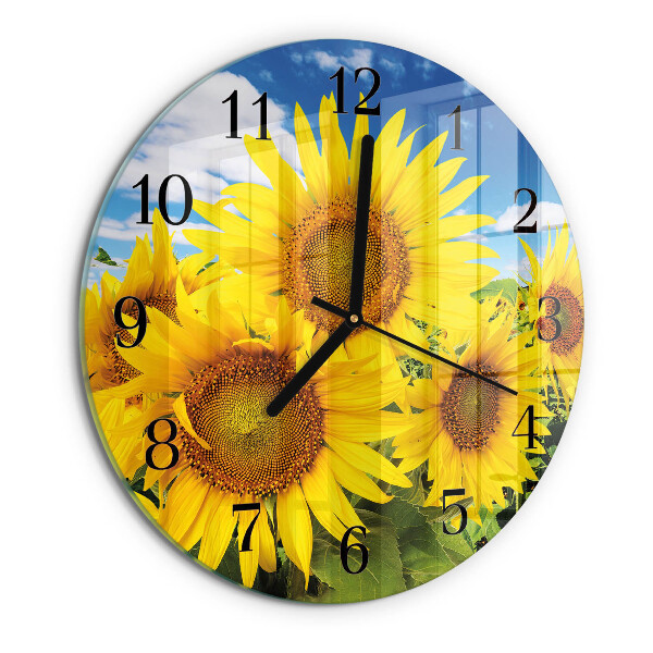 Reloj de pared redondo Girasoles