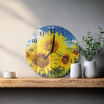 Reloj de pared redondo Girasoles