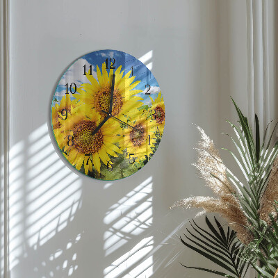 Reloj de pared redondo Girasoles