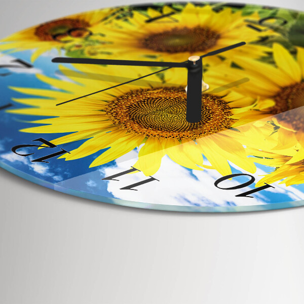 Reloj de pared redondo Girasoles