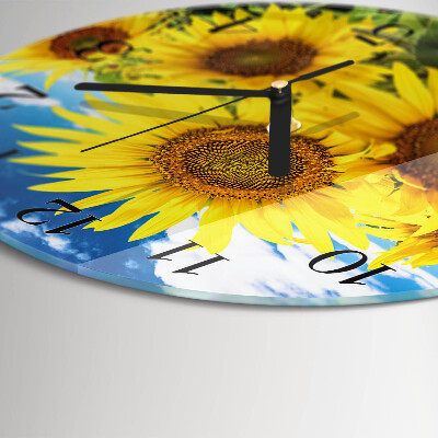 Reloj de pared redondo Girasoles