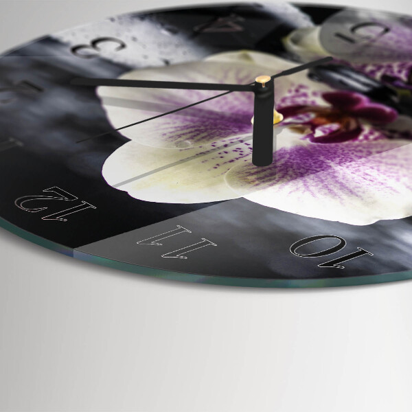 Reloj de pared redondo Orquídea