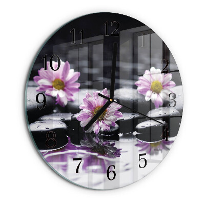 Reloj de pared redondo Flores