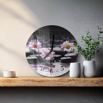 Reloj de pared redondo Flores