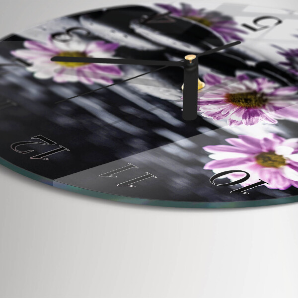 Reloj de pared redondo Flores
