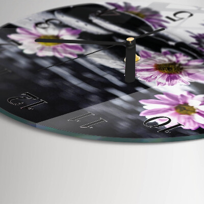 Reloj de pared redondo Flores