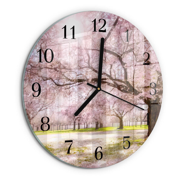 Reloj de pared redondo Cerezos