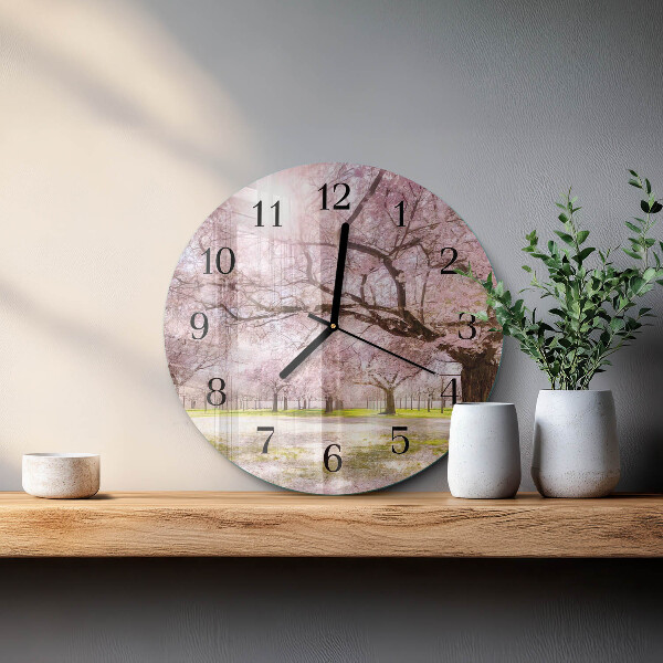 Reloj de pared redondo Cerezos