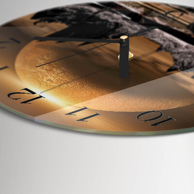 Reloj de pared redondo montañas