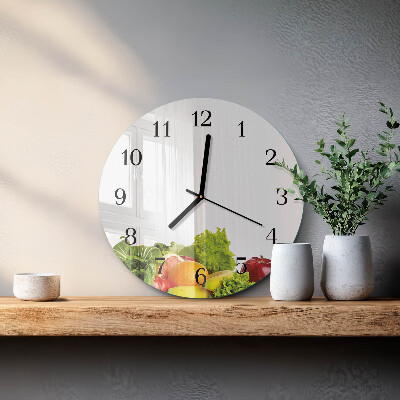 Reloj de pared redondo Verduras