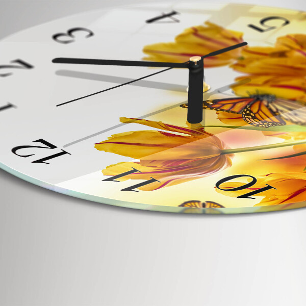 Reloj de pared redondo tulipanes