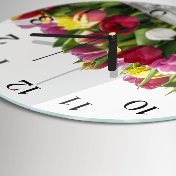 Reloj de pared redondo tulipanes