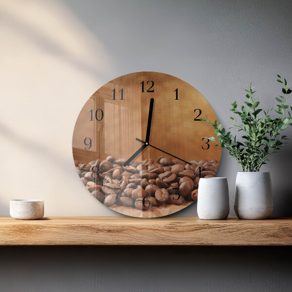 Reloj de pared redondo Granos de café