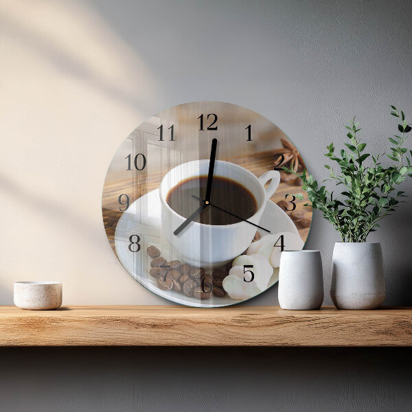 Reloj de pared redondo Café