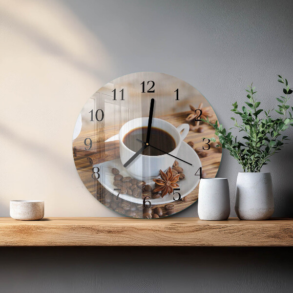 Reloj de pared redondo Café